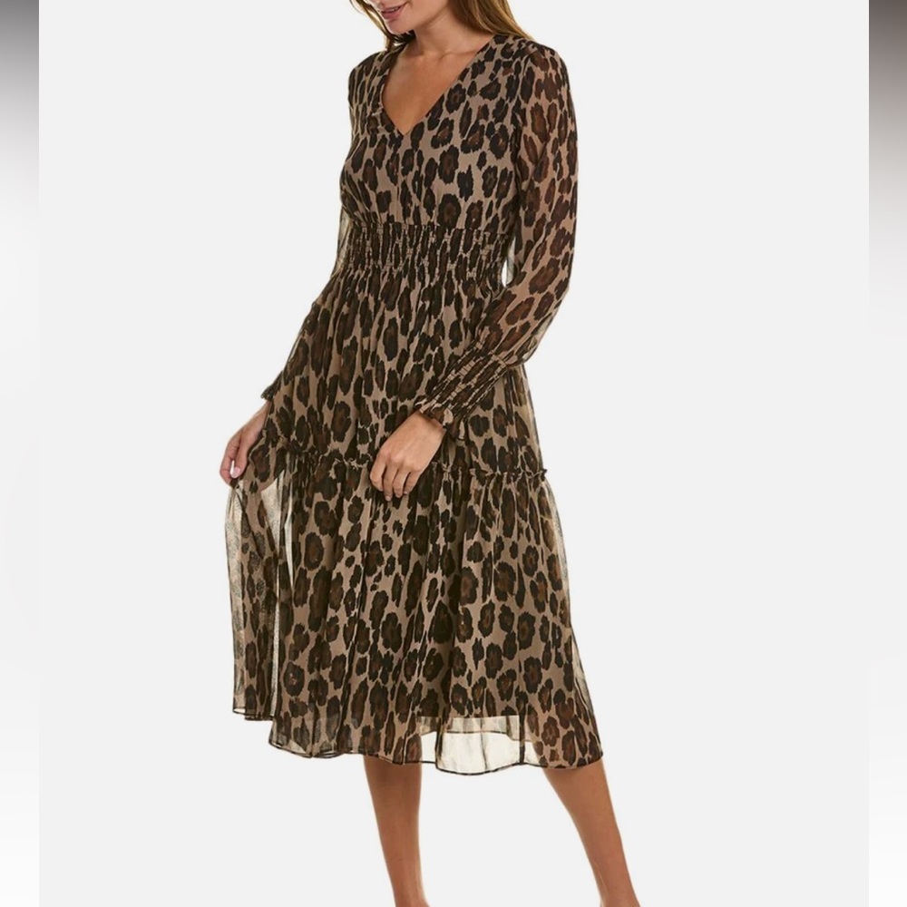 Taylor leopard midi dress size 4
